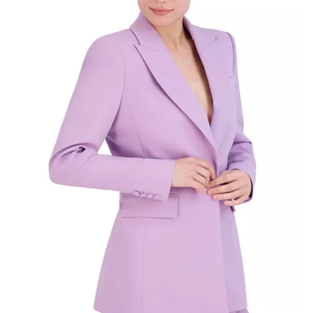 BCBGMaxAzria Lavender lilac Single-Button Tailored Blazer size 8 - Picture 3 of 7